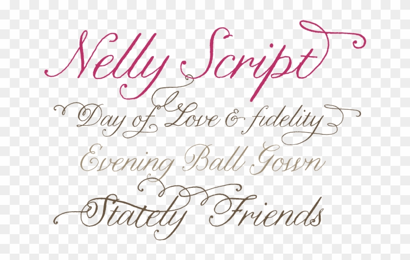 Nelly Script Font Sample - Nelly Lettering Clipart #4940983