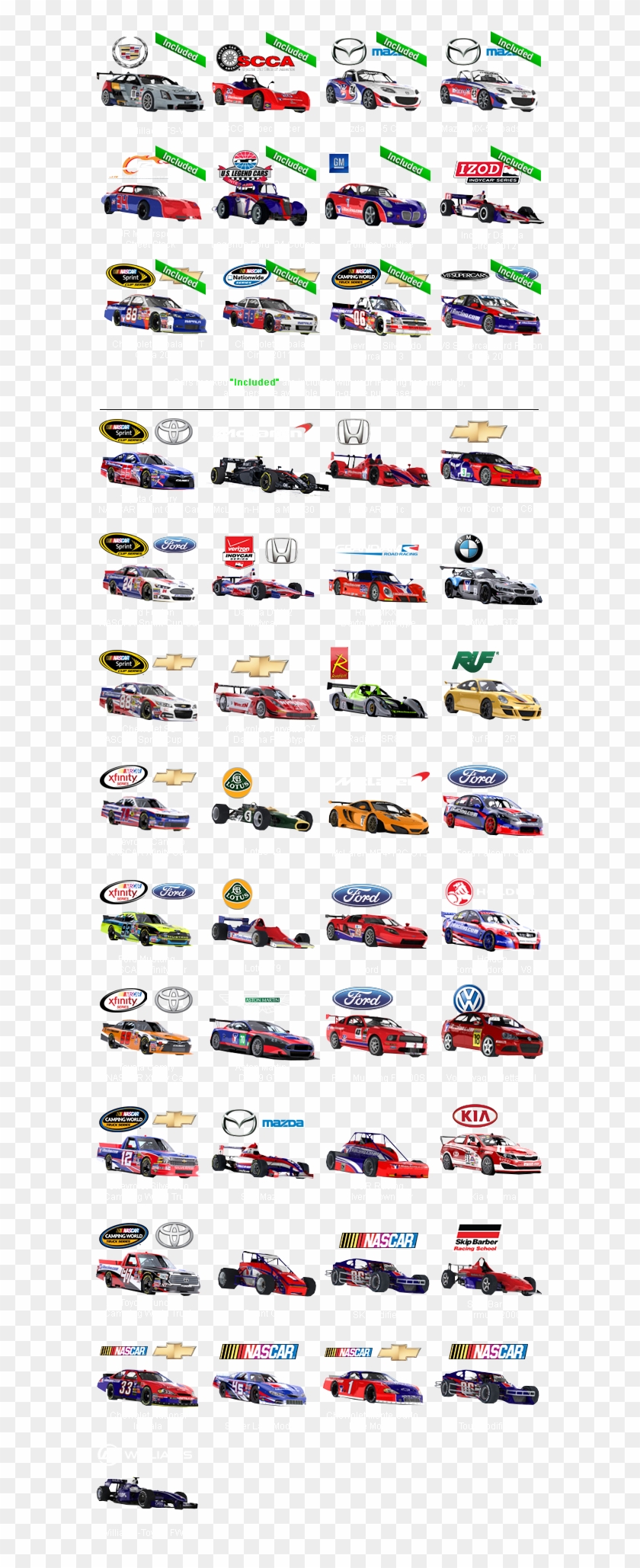 Cars - Iracing All Cars Clipart