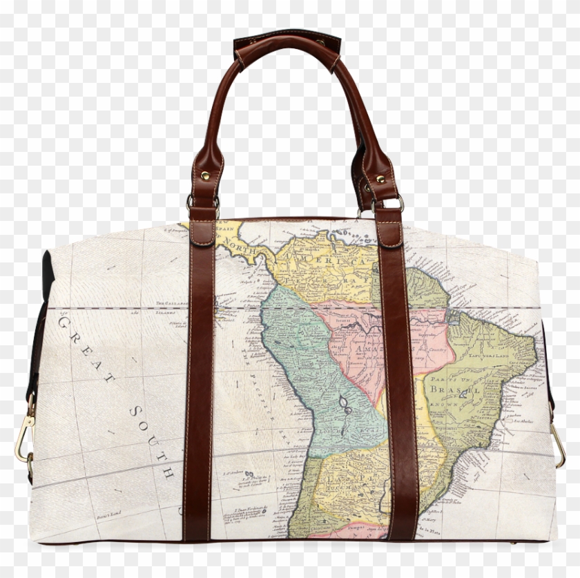 Vintage Retro Map 6- South America Classic Travel Bag Clipart