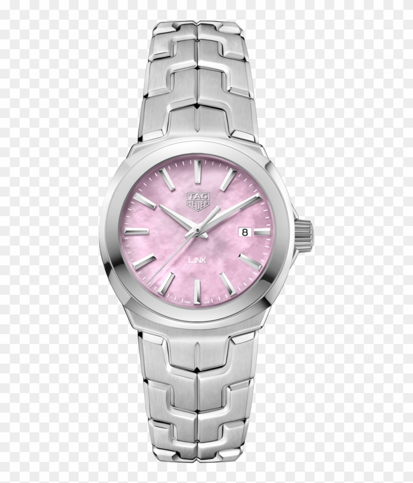 Tag Heuer Link Lady Pink Mother Of Pearl Dial Stainless - Tag Heuer Link Diamond Ladies Watch Clipart #4942771