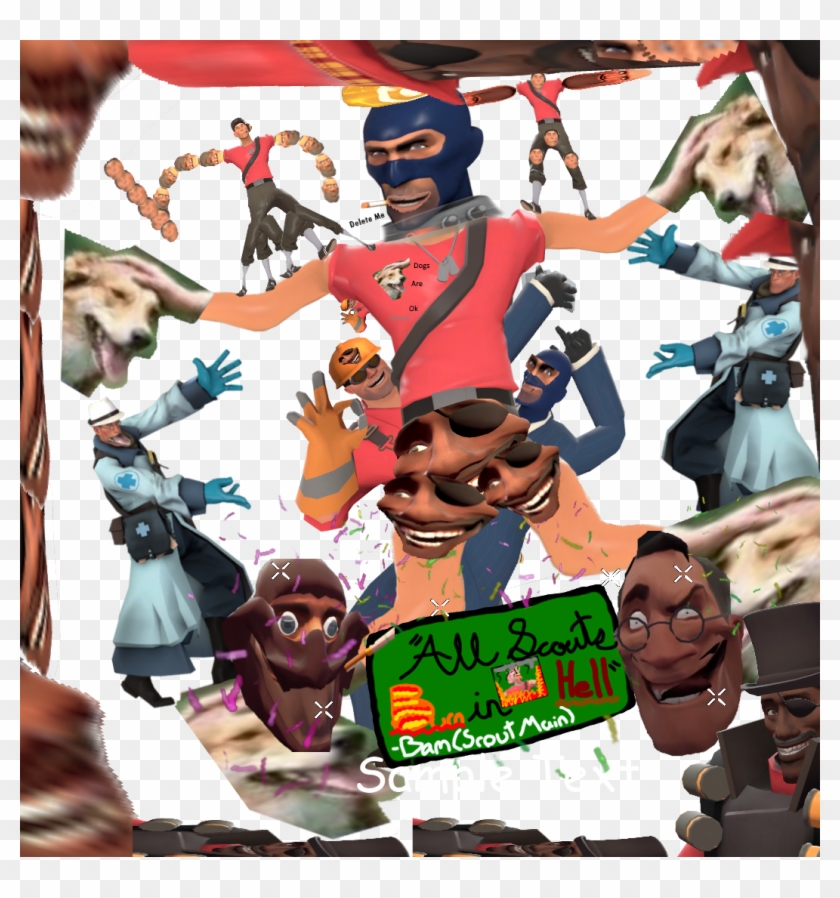 Scout And Spy Combine To Make The Ultimate Lifeform - Petting A Dog Clipart