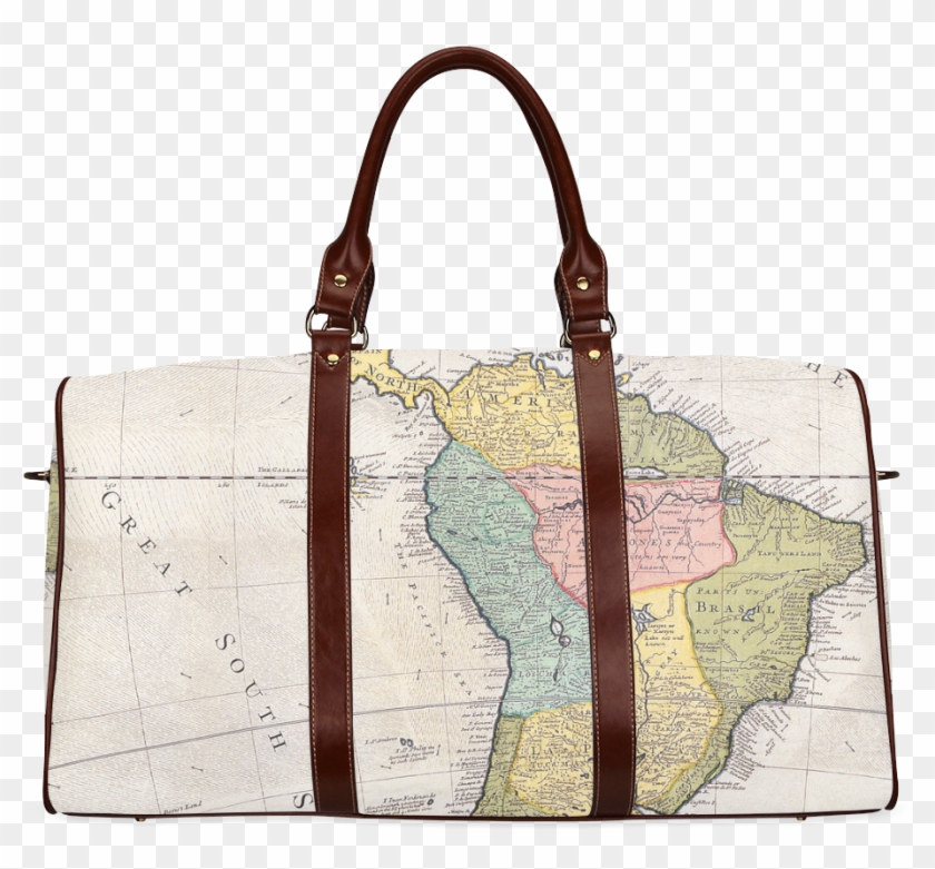 Vintage Retro Map 6- South America Waterproof Travel - Harry Potter Weekender Bag Clipart
