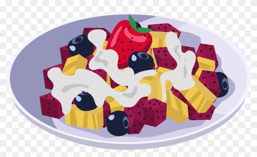 Fruit Blueberry Strawberry Dragon Png And Vector Image - Fruit Salad Clipart #4943164
