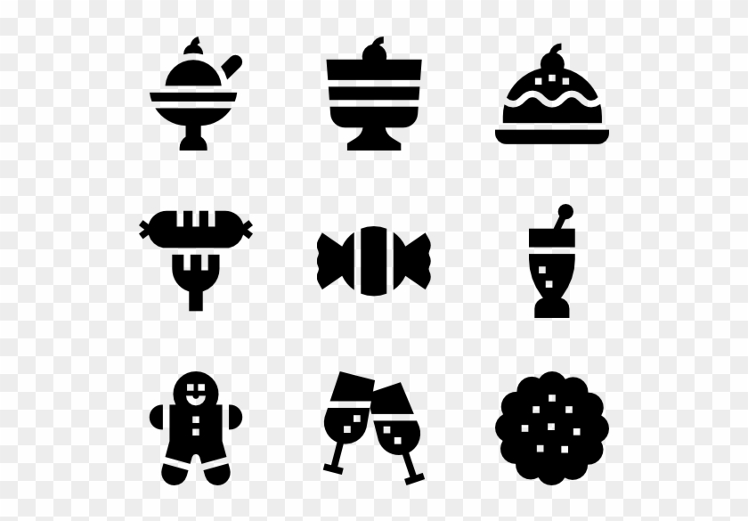 Christmas Food And Drinks Filled Clipart