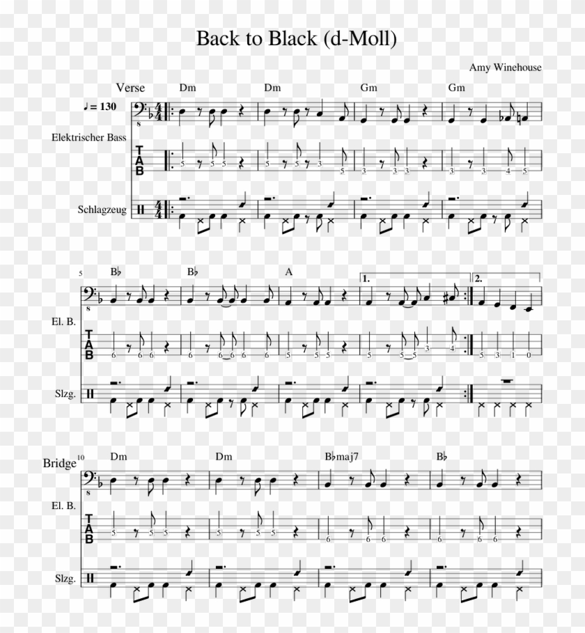 Back To Black - Sheet Music Clipart #4944873