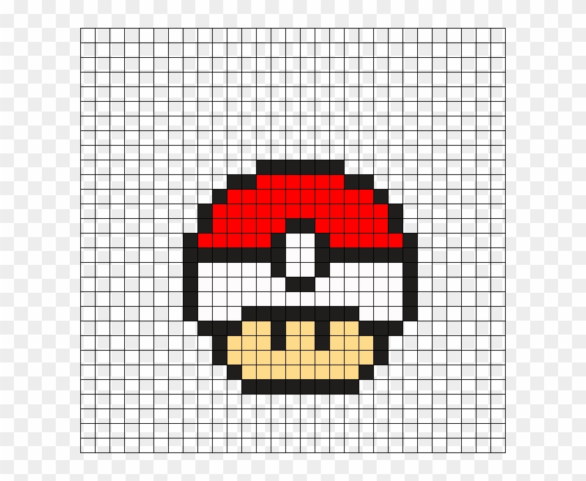 Mushroom Perler Bead Pattern - Mario Christmas Pixel Art Clipart