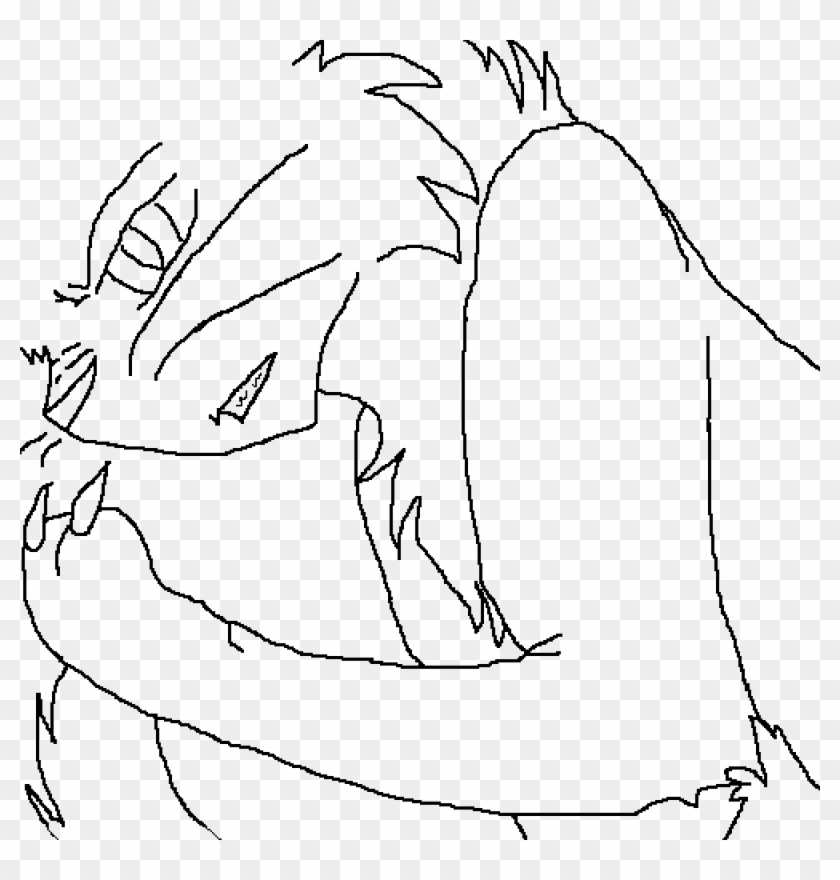 Mad Cat Base - Line Art Clipart