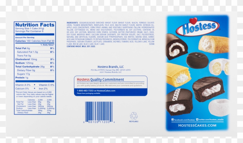 Hostess Ding Dong Nutrition Label Clipart