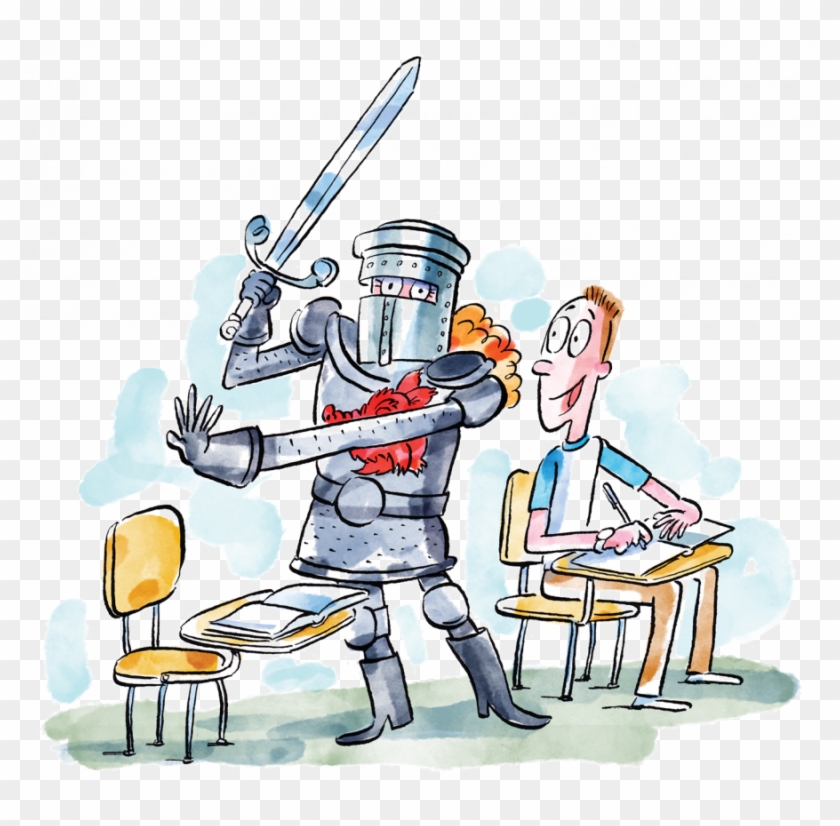 A Student Dressed As The Black Knight From Monty Python Clipart #4946911