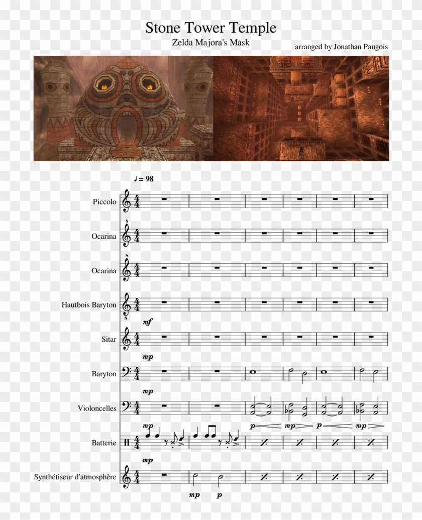 Stone Tower Temple - Sheet Music Clipart #4947119