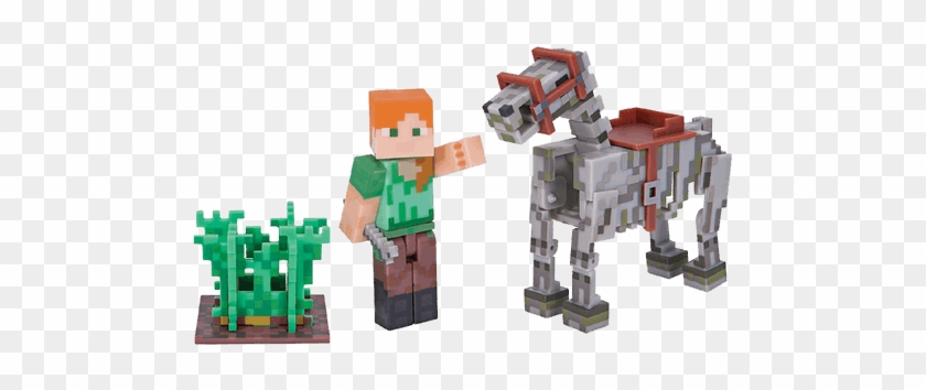 Statues And Figurines - Minecraft Alex And Skeleton Horse Clipart