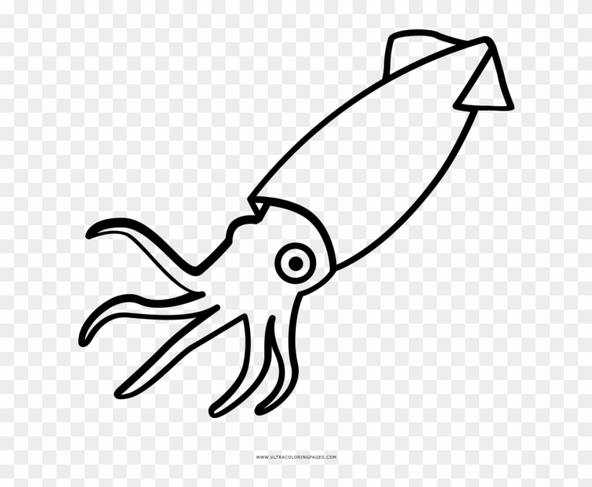 Squid Coloring Pages - Squid Clipart Black And White - Png Download