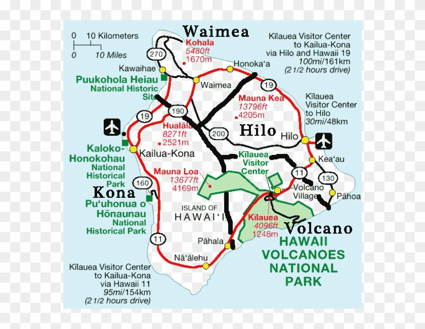 To Make The Planning Of Your Big Island Vacation More - Hawaii Volcano Kilauea Map Clipart #4950217