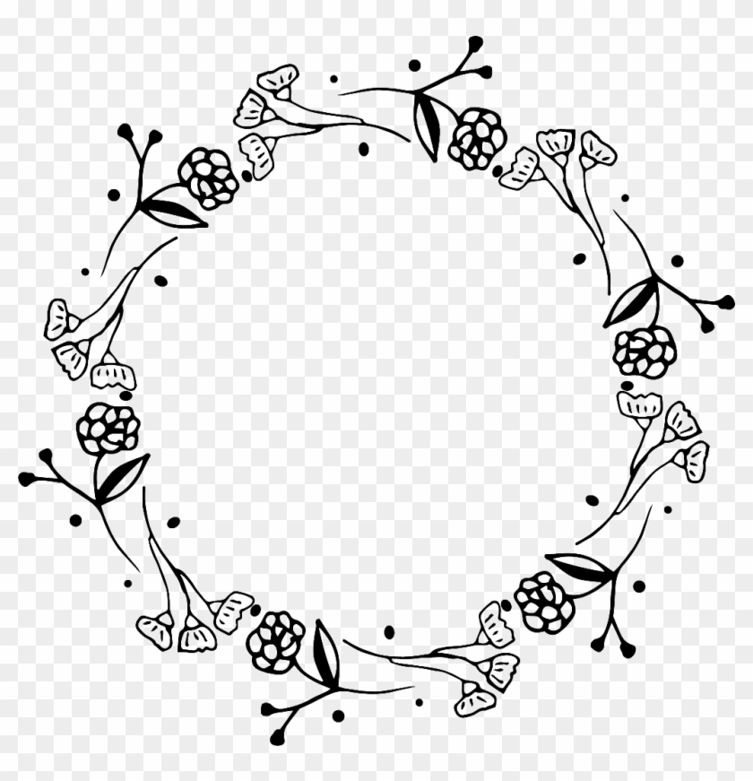 Creative Wreath Free Buckle Black And White Wreath - Black And White Floral Wreath Png Clipart