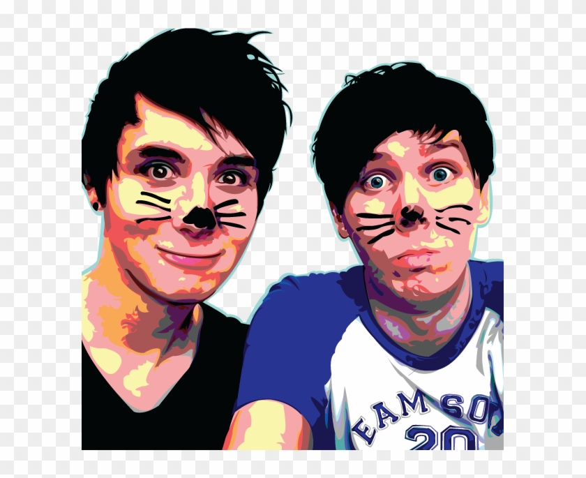 Amazingphil Transparent Black And White Phil Dan - Dan And Phil Cute Clipart #4952387