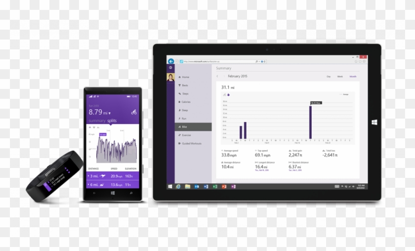 Microsoft Health And Microsoft Band - Tablet Computer Clipart #4953123