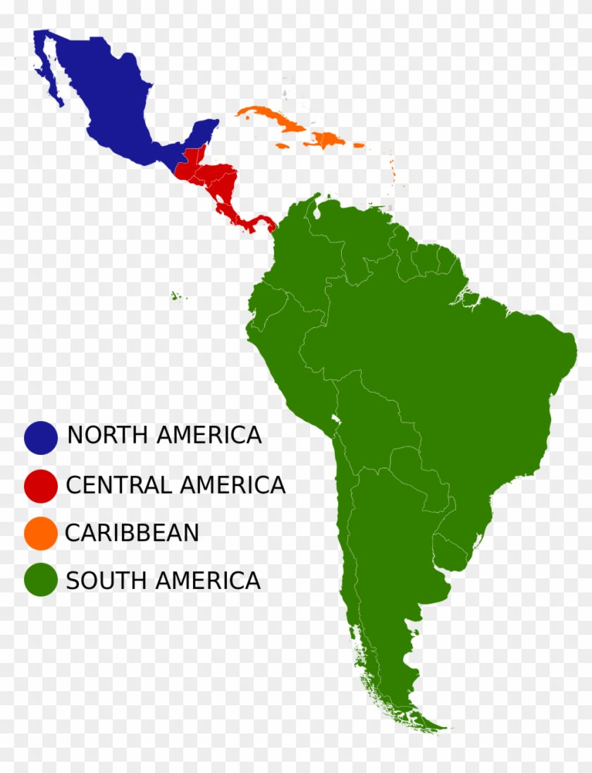 Caribbean Region Map Showing Us And Cuba Latin America - Latin American Regions Clipart #4954677