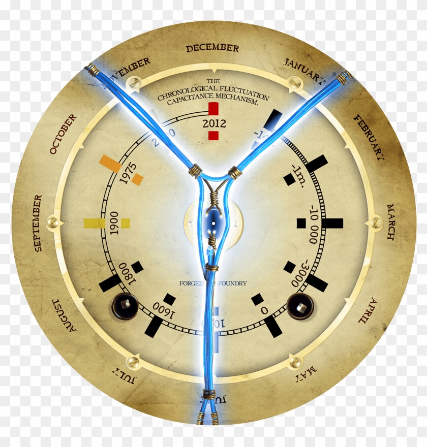 Steampunk Clock Design Flux Capacitor Time Travel - Time Travel Clock Png Clipart