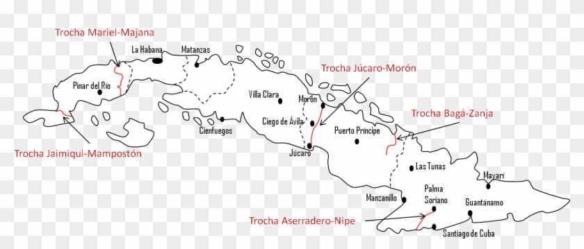 Las Trochas Militares - Map Clipart #4955427