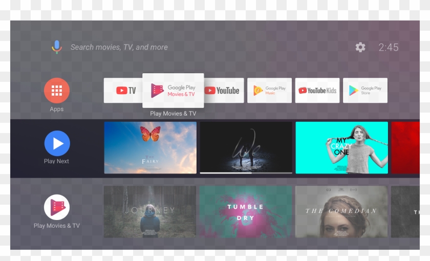 The Play Next Row Is Called The "watch Next" Row In - Android Tv Sponsored Channel Clipart
