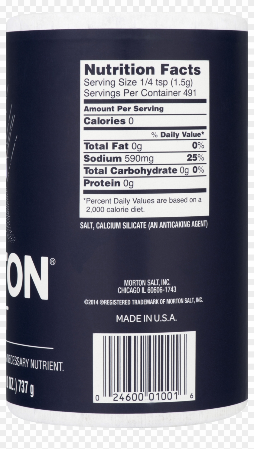 Morton Table Salt, All Purpose Non Iodized Salt For - Nutrition Facts Clipart