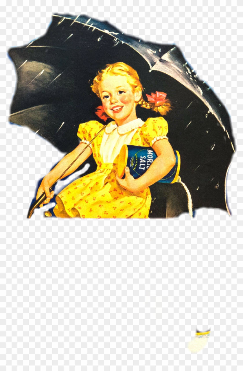 Vintage Sticker - Morton Salt Girl Clipart #4958324