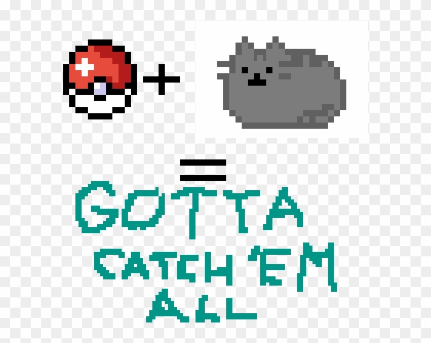 Pusheen Gotta Catch 'em All - 8 Bit Pokemon Clipart #4961552