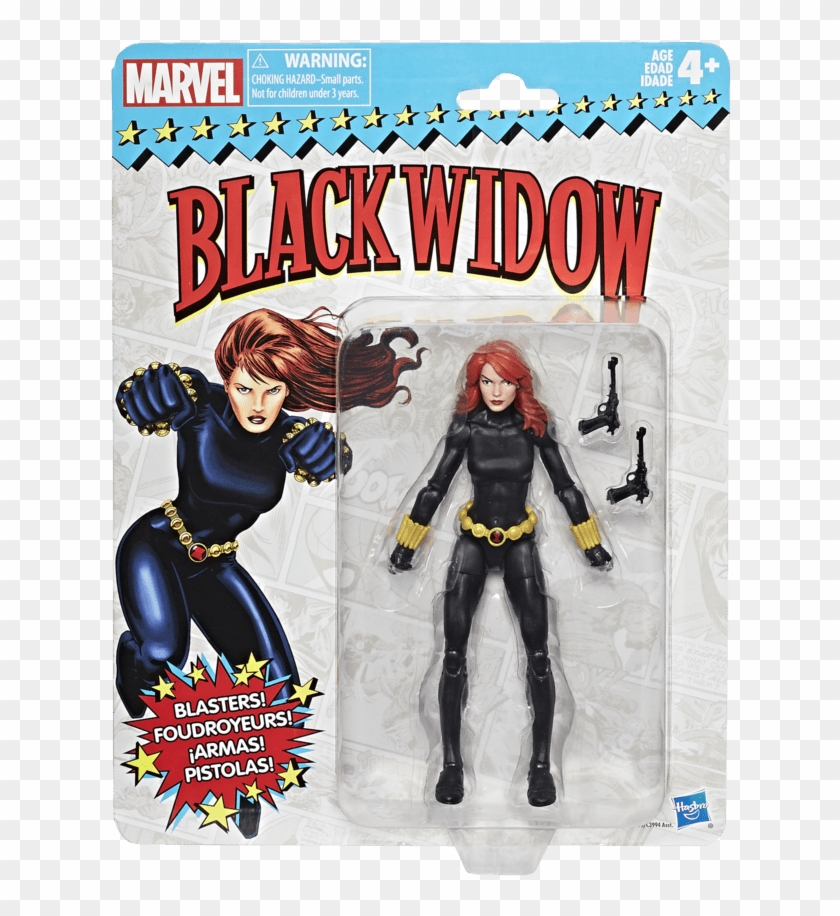 Marvel Vintage Legends Series 6 Inch Black Widow - Marvel Legends Vintage Black Widow Clipart #4961626