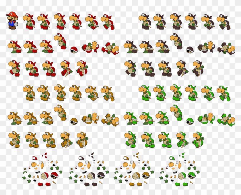 Mario Koopa Sprite Snes Png - Mario Bros Koopa Sprites Clipart #4962761