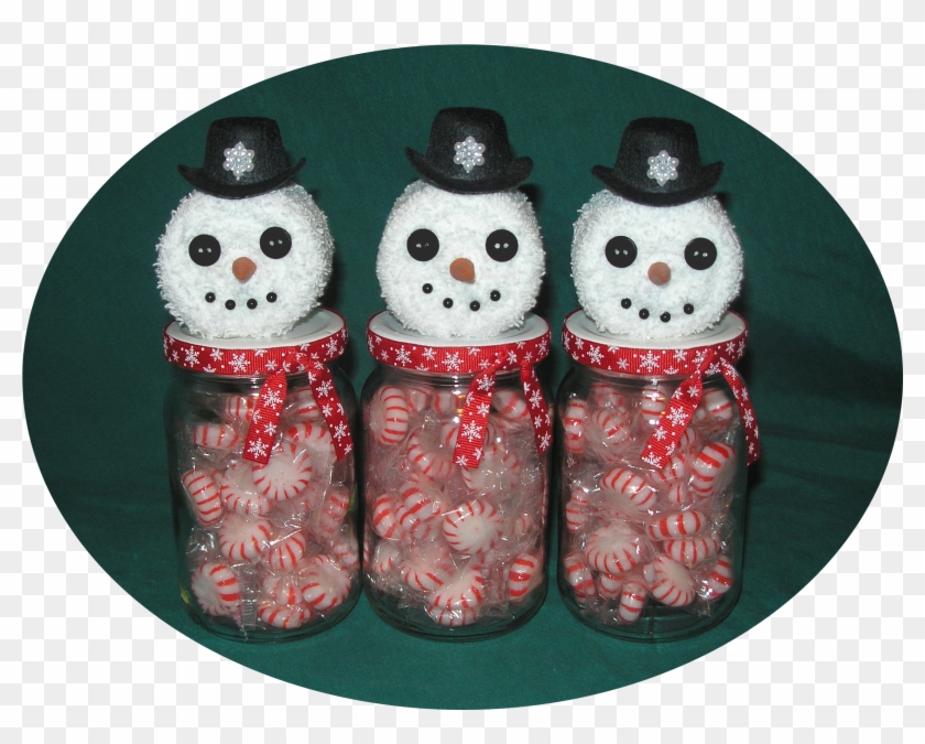 Snowman Head Candy Jars Regular Size Mason Jar - Jaiku Clipart