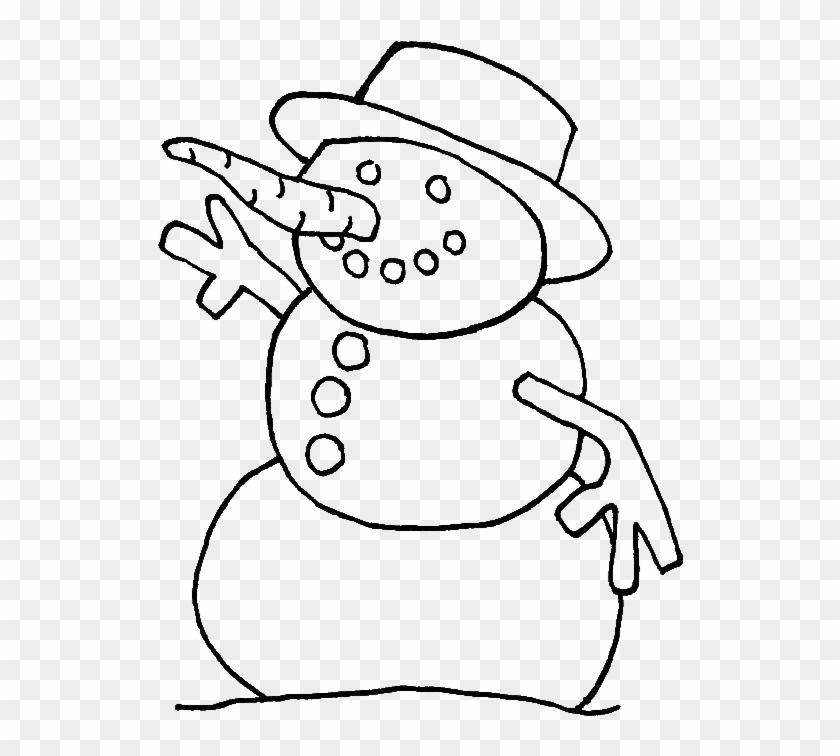 A Wierd Mr Snowman W - Coloring Book Clipart