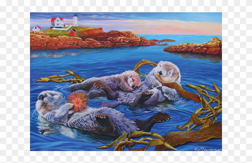 Sea Otter Family - Cobble Hill Sea Otter Family Jigsaw Puzzle Clipart
