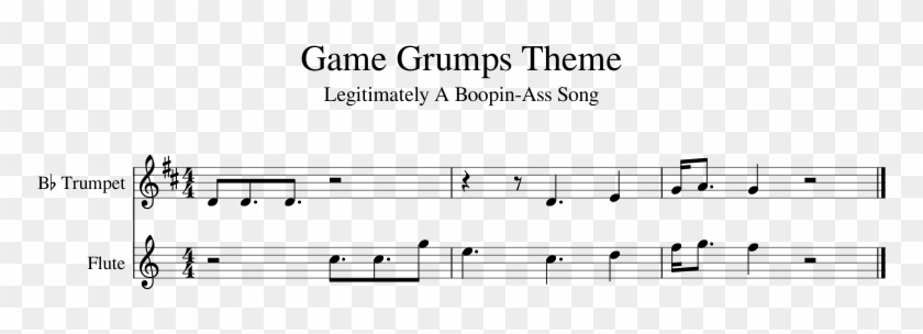 Game Grumps Theme Sheet Music 1 Of 1 Pages - Game Grumps Piano Notes Clipart