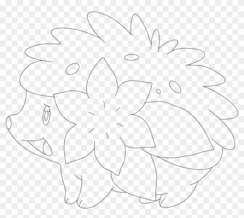 How To Draw Shaymin Coloring Page Fine Picture - Line Art Clipart #4968799