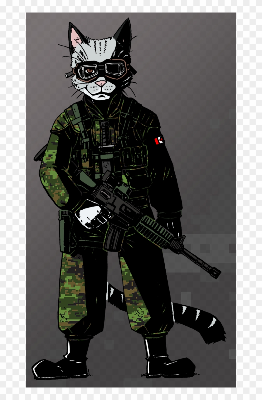 Ransom Is A Rifle Cat In The Canadian Reserves, And - Soldier Clipart