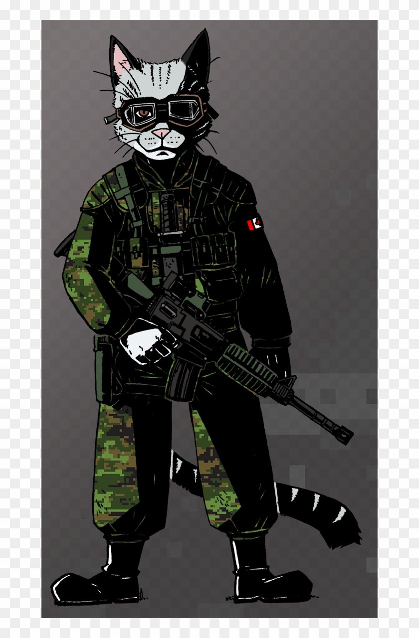 Ransom Is A Rifle Cat In The Canadian Reserves, And - Soldier Clipart #4968842