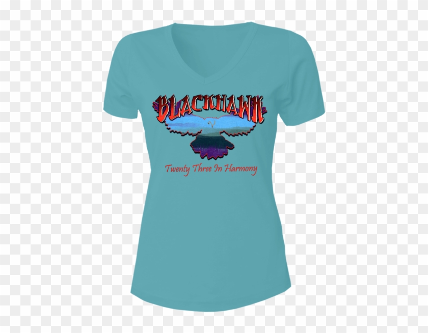 Blackhawk Ladies Light Blue V Neck Shirt - Whale Shark Clipart