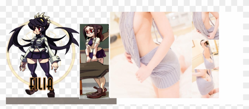View Samegoogleiqdbsaucenao Filia And Painwheel Sweater - Skullgirls Filia Clipart