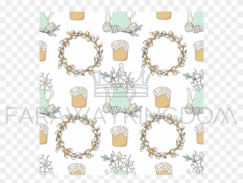 Narcissus Easter Holiday Vector Illustration Seamless - Vector Graphics Clipart