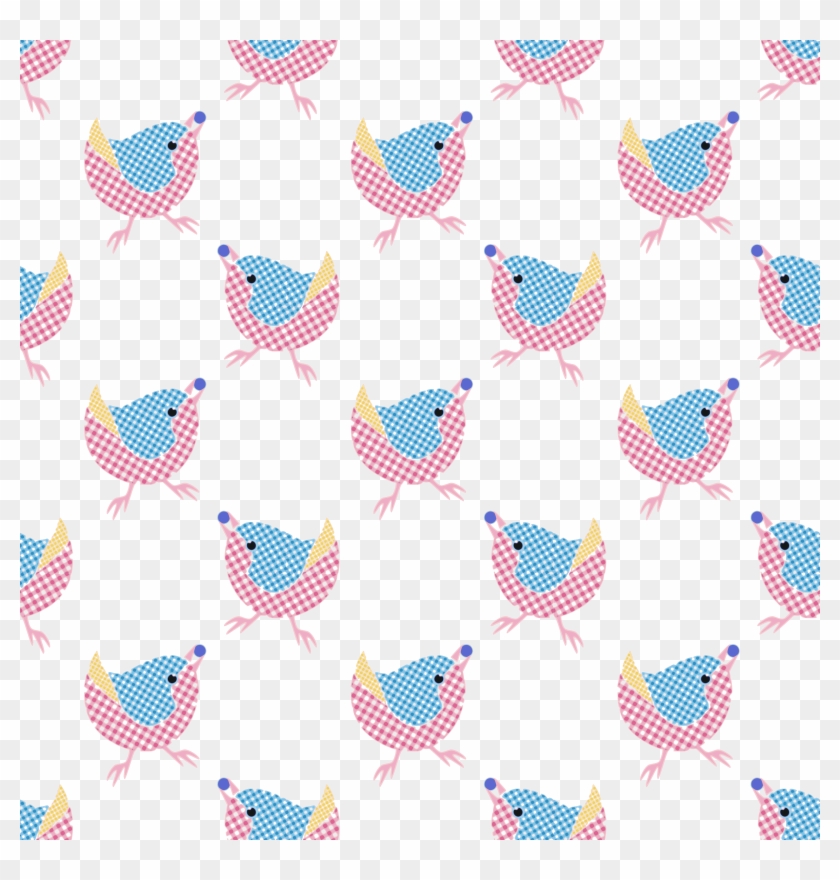 Clipart Gingham Bird Seamless Pattern - Bird Seamless Pattern - Png Download