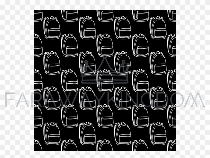 Schoolbag Black Vector Illustration Seamless Pattern - Chair Clipart