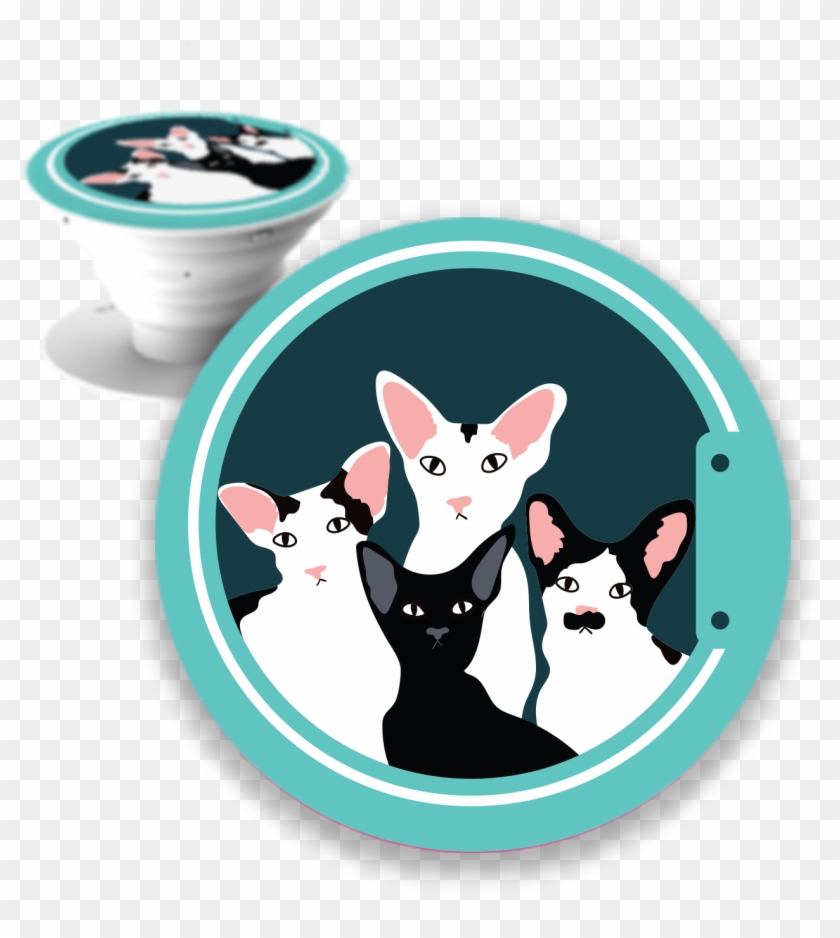 Dobbikats - Popsocket $15 - - Cartoon Clipart