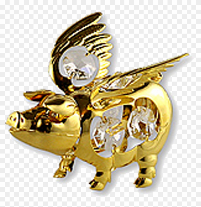 Domestic Pig, When Pigs Fly, Download, Jewellery, Gold - Figurine Clipart #4974472
