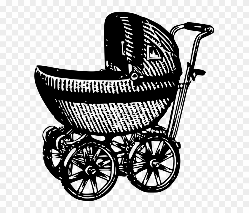Vintage Baby Carriage Transparent Clipart