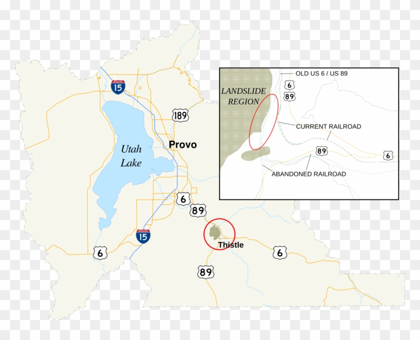 Thistle Landslide - Map Clipart