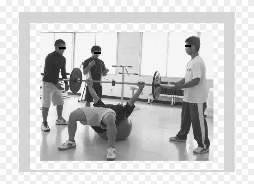 Bench Press Method On The Unstable Condition - Gym Clipart