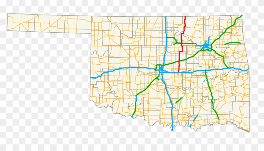 Oklahoma Highway Map Pdf Clipart #4976637