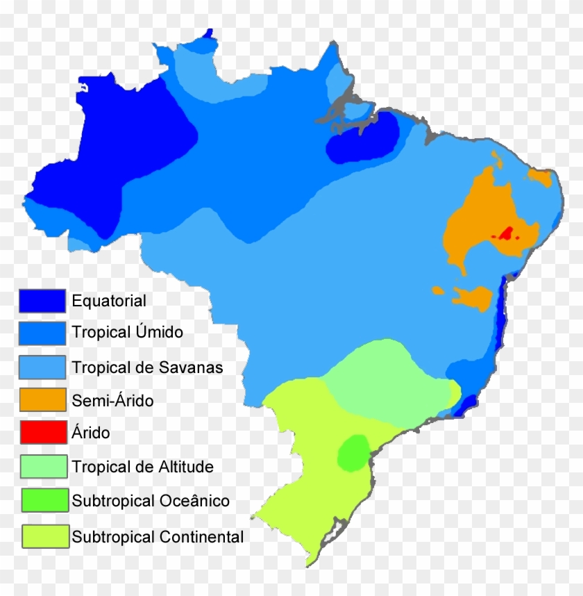 Brazil Köppen Climate Map Portuguese - Climate Of Brazil Clipart #4976877