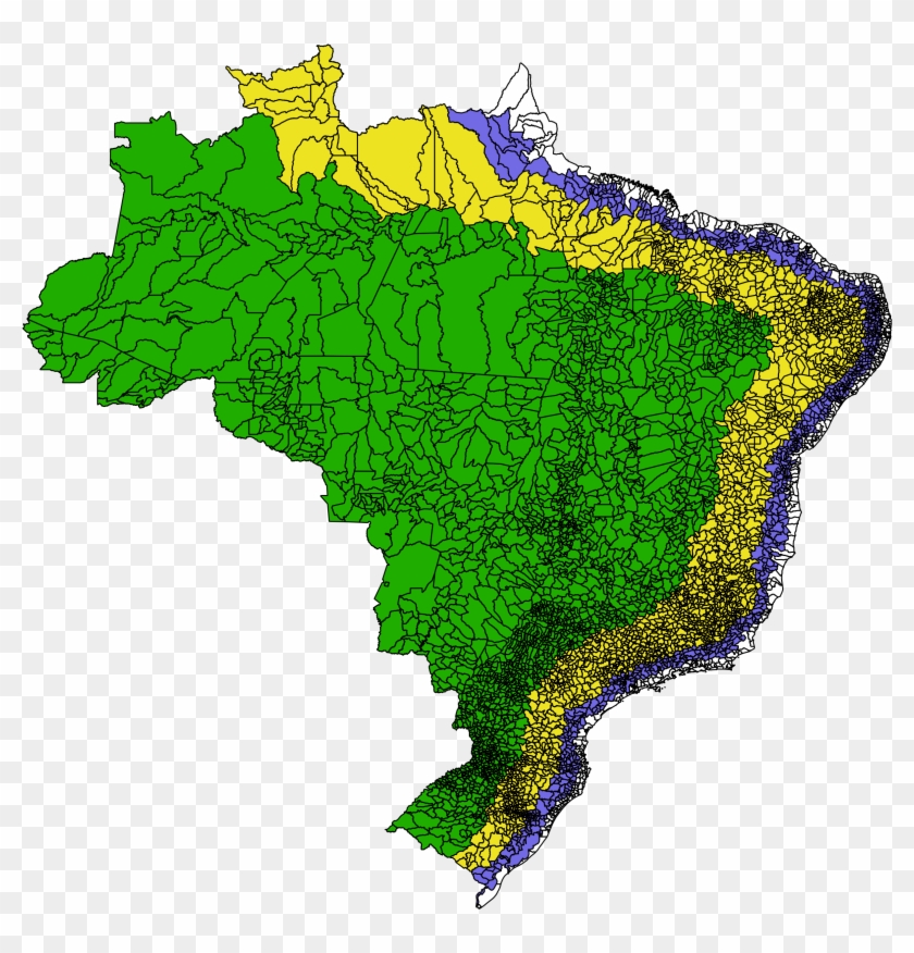 Ocdistribution Of Population In Brazil [oc] - Brazil National Parks Map Clipart #4976956