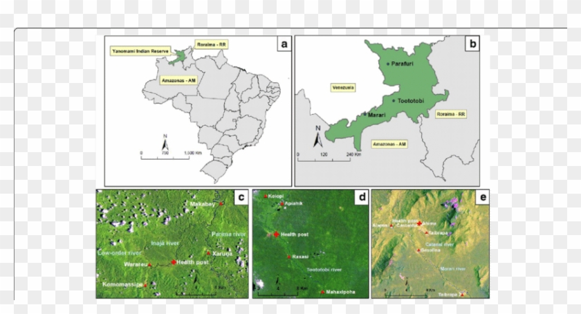 A Map Of Brazil Showing The Location Of The Yanomami - Yanomami Clipart